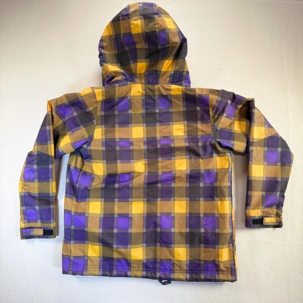 Burton Dryride Girls Large 14/16 Snowboard Chittagong Jacket Purple Yellow Plaid